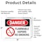 Signmission Flammable Vapors No Smoking Danger Sign, Vinyl Decal, 5in W x 3.5in L, 2PK OS-2PACK-DS-D-35-L-1258 - alternate 2